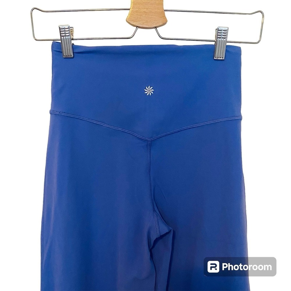 Athleta Elation Wide Crop Leggings Periwinkle Blue High Rise Yoga Athleisure - Picture 3 of 11